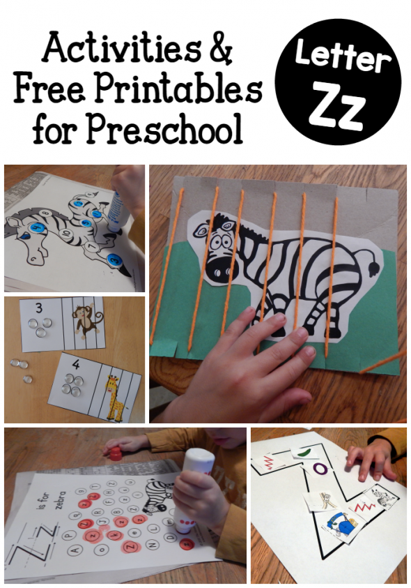 Letter Z activities for preschool