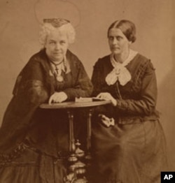 Elizabeth Cady Stanton (left) and Susan B. Anthony (right) wrote and lectured widely about equal rights for women.