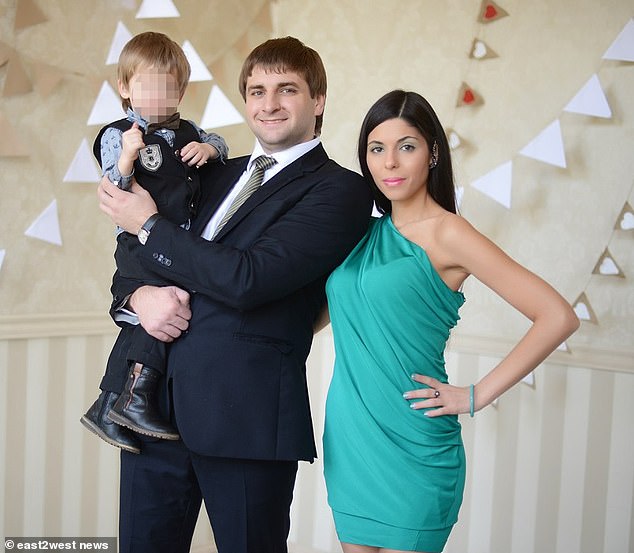 Olga Shvetsova with her husband and son. Shvetsova said her husband 