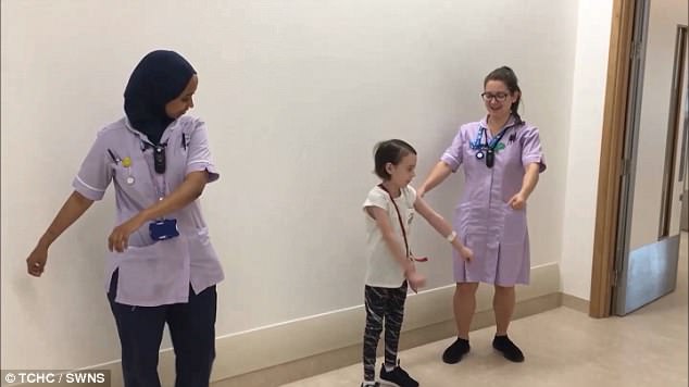 Energetic patient Cooper Little, nine, has been teaching doctors and nurses at Sheffield Children