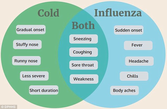 Fever, chills and body aches are red flags that you have the flu and not just the common cold, according to medical professionals 